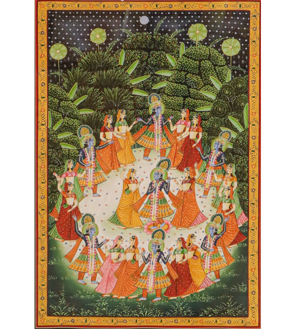 Traditional Radha Krishna Handmade  Unframed Painting 