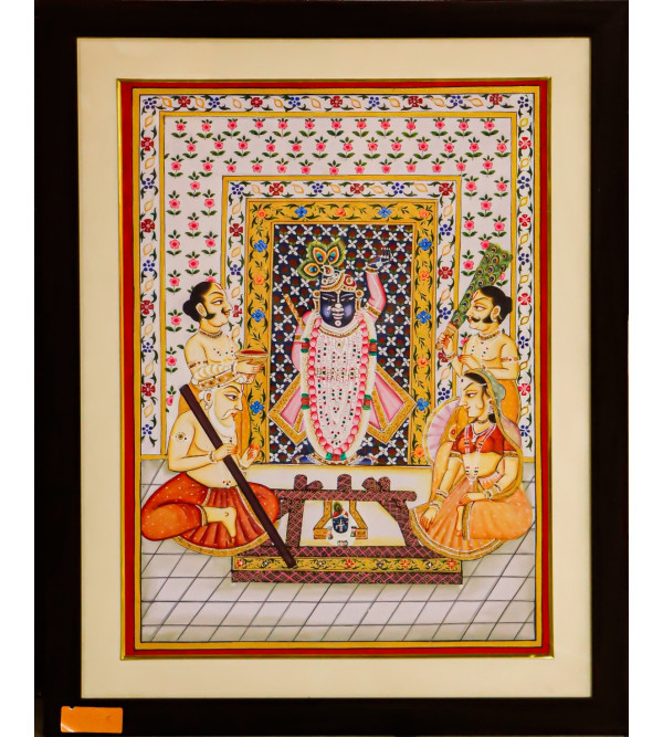 Shrinathji Pichwai Handmade Unframed Painting 