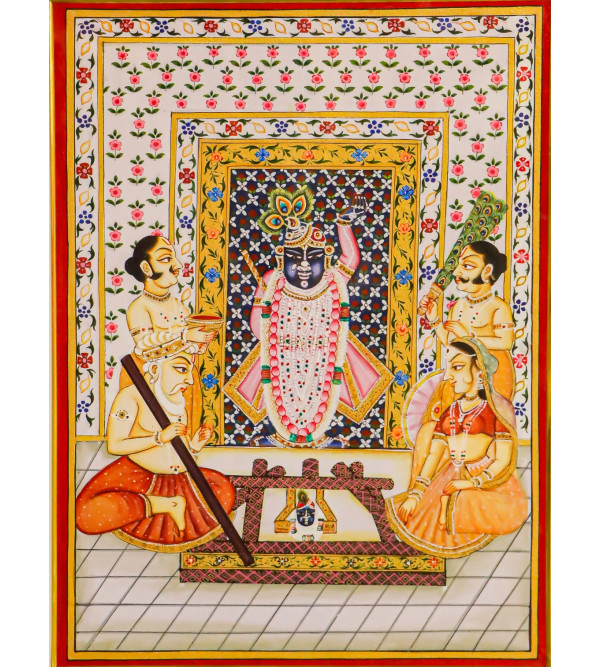Shrinathji Pichwai Handmade Unframed Painting 