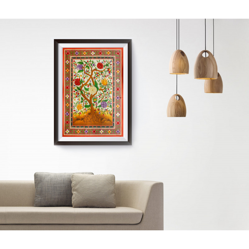 The Timeless Beauty of the Tree of Life on Tussar unframed painting 