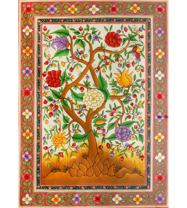 The Timeless Beauty of the Tree of Life on Tussar unframed painting 