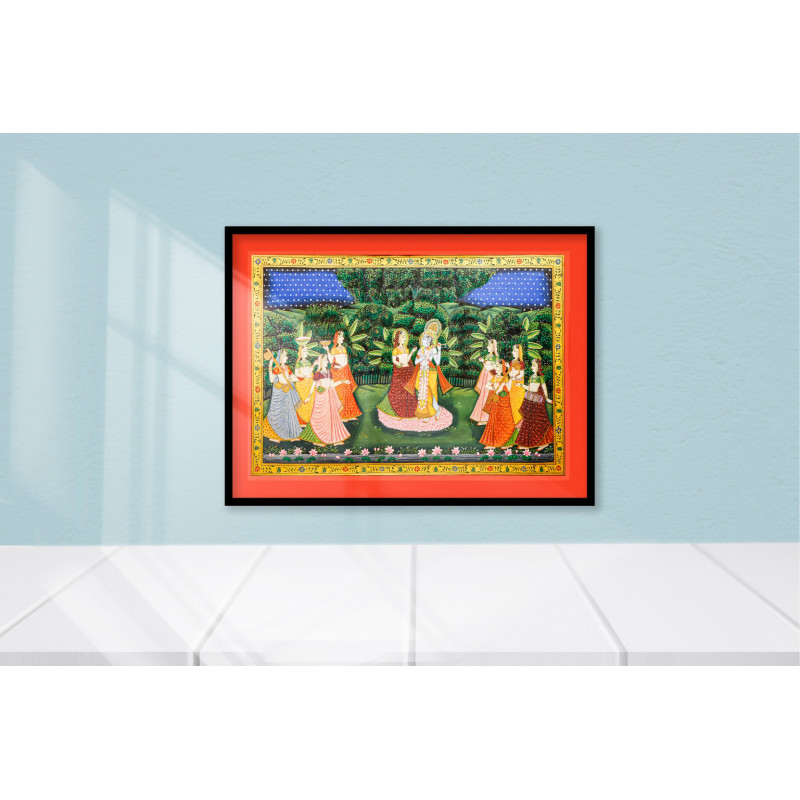  Traditional Radha Krishna Pichwai Cotton Paintings Unframed