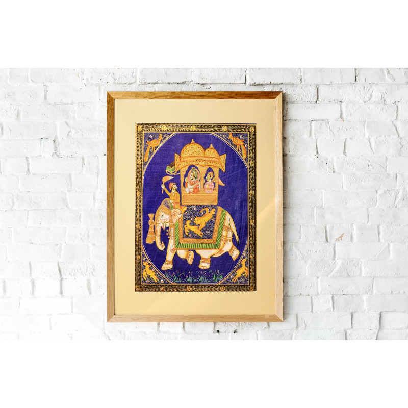  Silk Painting Ambavari (Unframed) 8.6x14.6 Inch