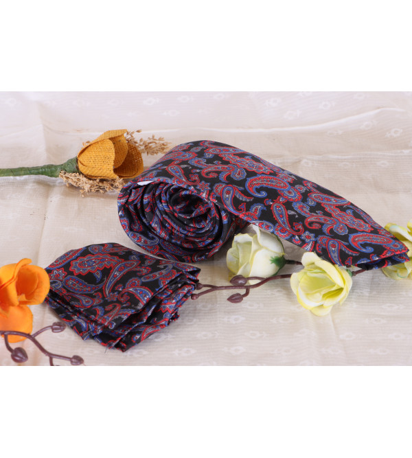 Silk Printed Tie With Hanky 