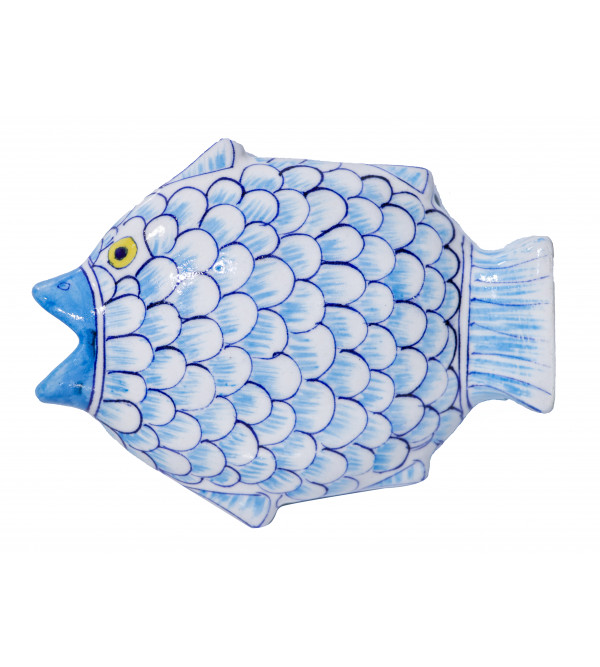 Blue Pottery Fish Pot