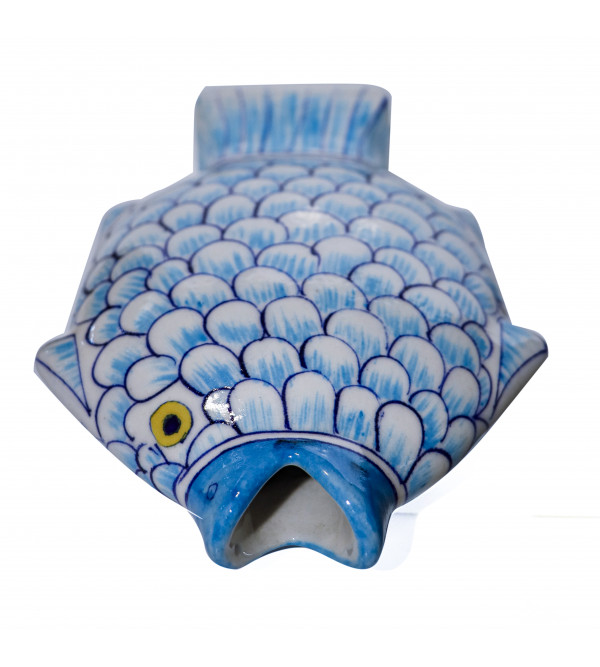 Blue Pottery Fish Pot