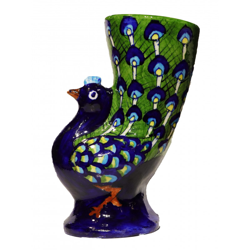 Blue Pottery Pecock