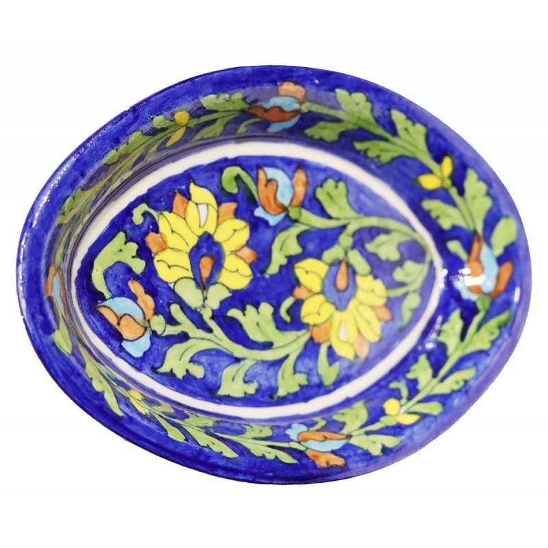 Blue Pottery Oveal Tray