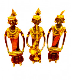  Tiranga Musicians Handcrafted In Dhokra Set Of 3 Size 8 Inches