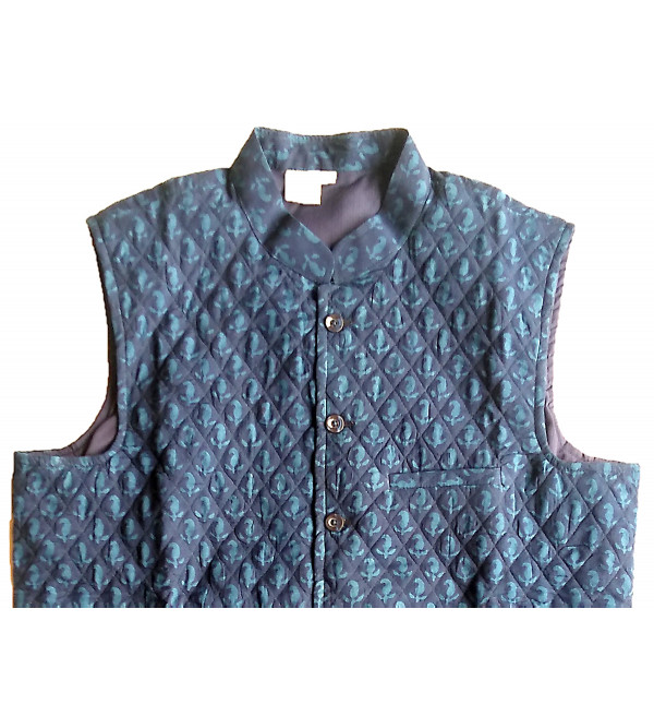 Printed Cotton Nehru Jacket size 42 Inch