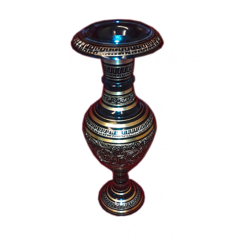Flower Vase Brass Enameled 16 inch 