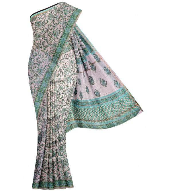 Chanderi Silk Saree With Blouse 6.50 Mtrs