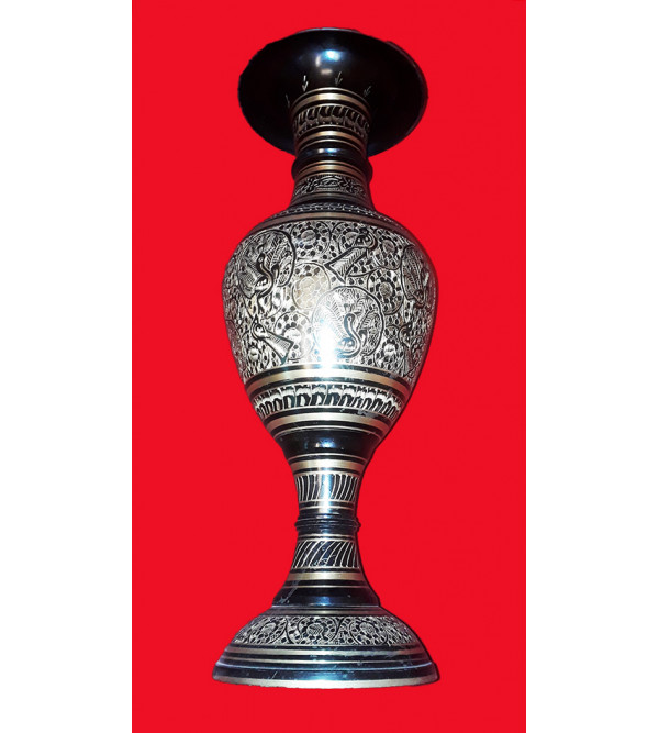 Flower Vase Brass Enameled 16 inch 