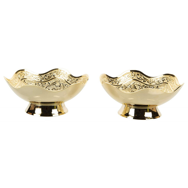 BOWL BRASS 2 PC SET BRASS GOLD PLATED