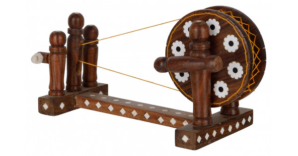 Charkha Plastic Inlaid Sheesham Wood