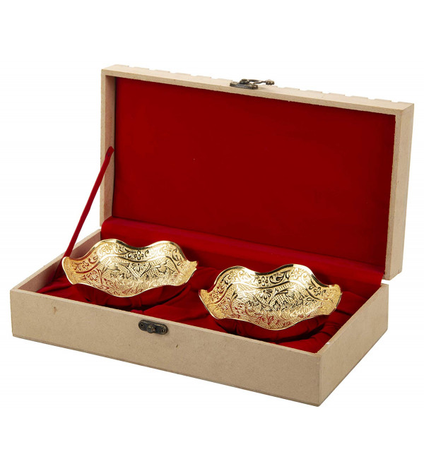 BOWL BRASS 2 PC SET BRASS GOLD PLATED