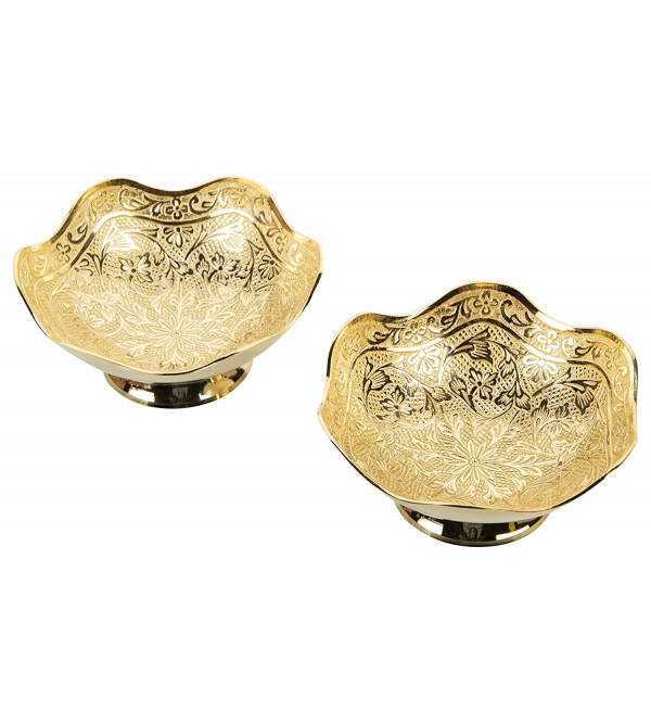 BOWL BRASS 2 PC SET BRASS GOLD PLATED