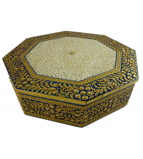 Marble Box Handcrafted With Pure Gold Leaf Work Size 8 Inches