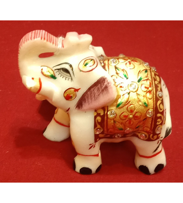 Elephant Handcrafted With Pure Gold Leaf Work Size 2.5 Inches