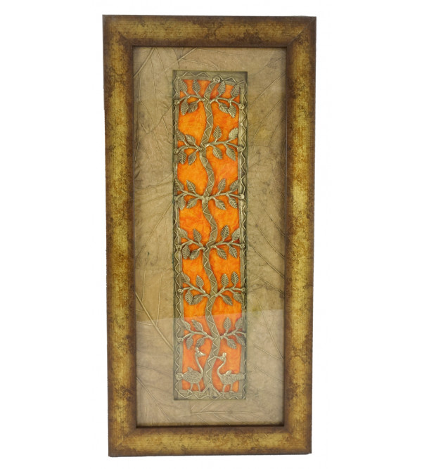 HANDICRAFT DHOKRA PANEL LEAF MOUNT  4X15 INCH