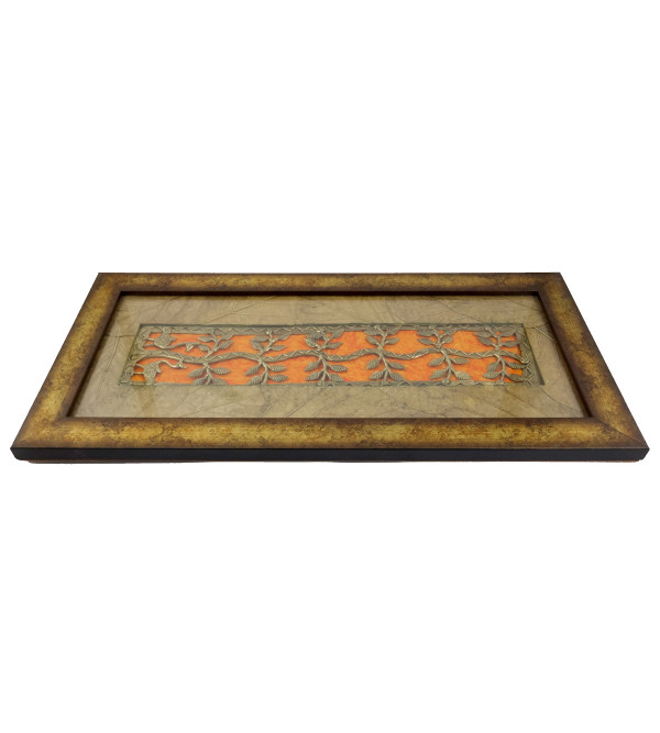 HANDICRAFT DHOKRA PANEL LEAF MOUNT  4X15 INCH