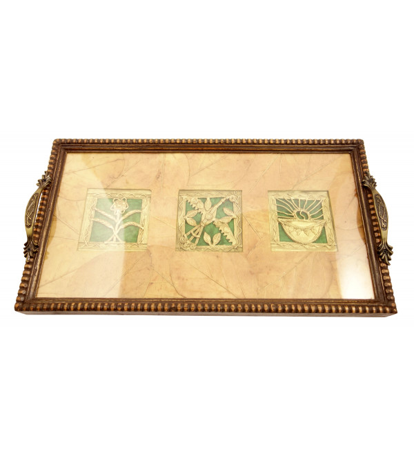 Handicraft Brass Tray Assorted Dhokra Art 18x9 Inch 