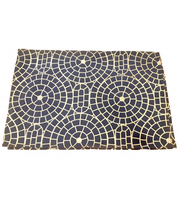Cotton Hand Block Gold Printed Table  mat Size 13x19 Inch