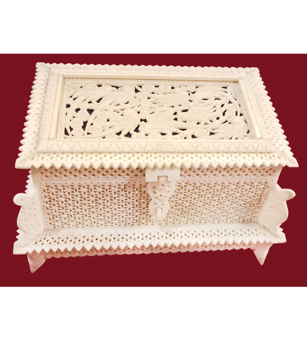 Camel Bone Handcrafted Box with Jali Work 