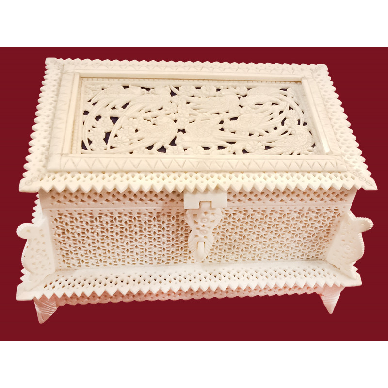 Camel Bone Handcrafted Box with Jali Work 