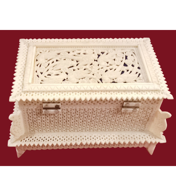 Camel Bone Handcrafted Box with Jali Work 