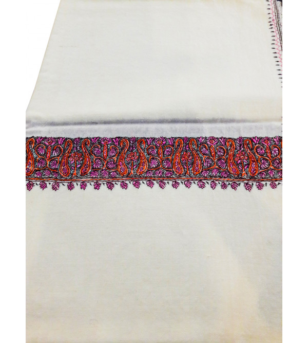 Woollen Stole Hand Embroidered in Kashmir Size,28X80 Inch