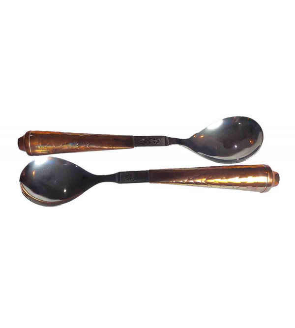 Handcrafted Brass Serving Spoon Set Of 2 