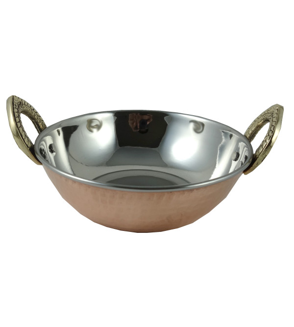 HANDICRAFT COPPER STEEL KADAI 5 INCH