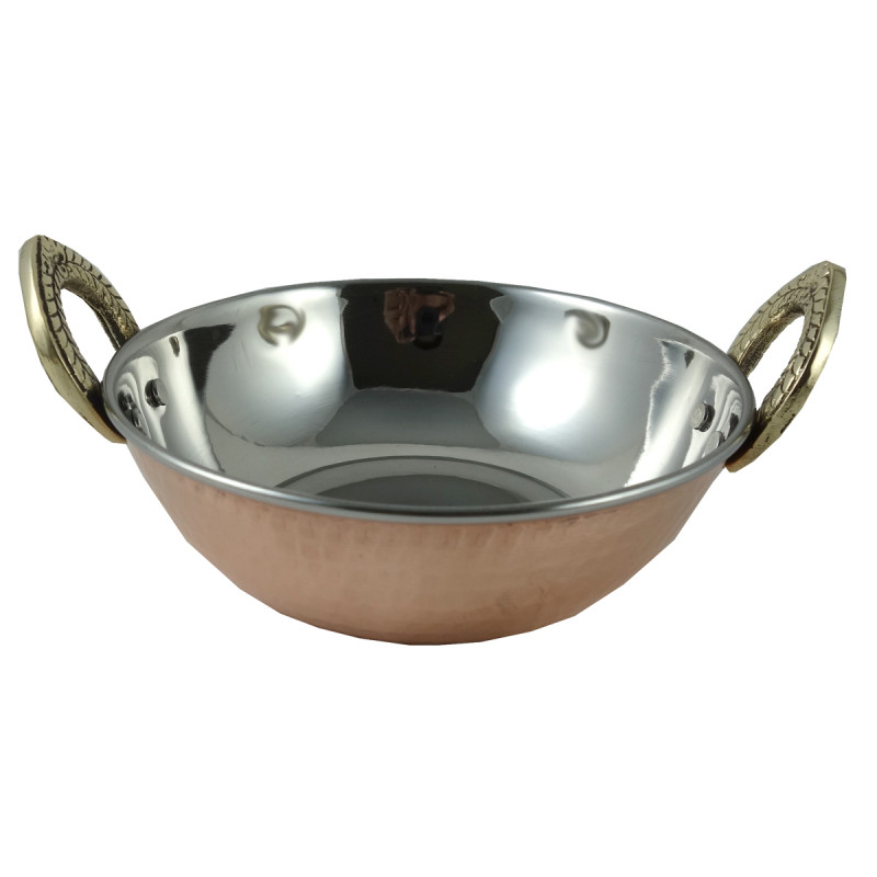 HANDICRAFT COPPER STEEL KADAI 5 INCH