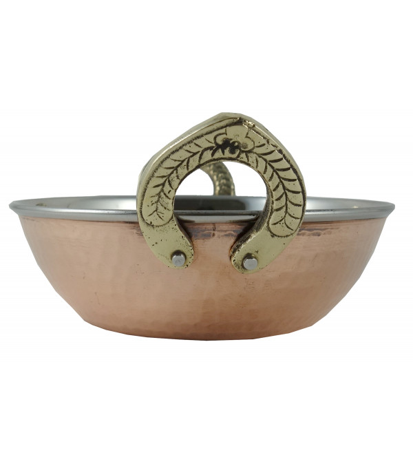 HANDICRAFT COPPER STEEL KADAI 5 INCH