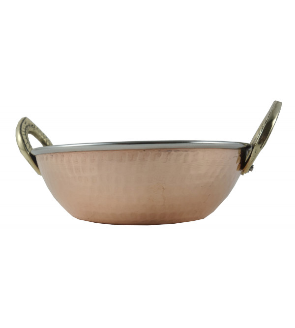 HANDICRAFT COPPER STEEL KADAI 5 INCH