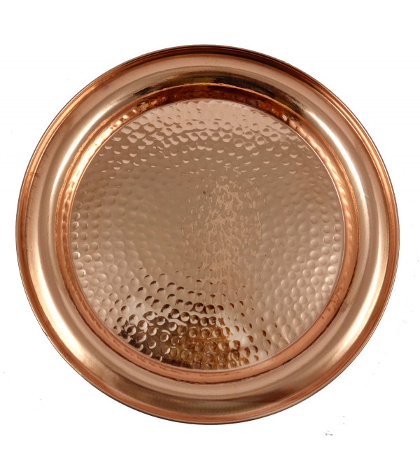 HANDICRAFT COPPER THALI 10 INCH 