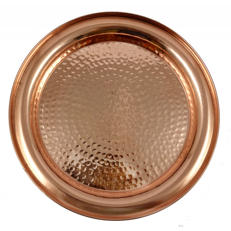 HANDICRAFT COPPER THALI 10 INCH 