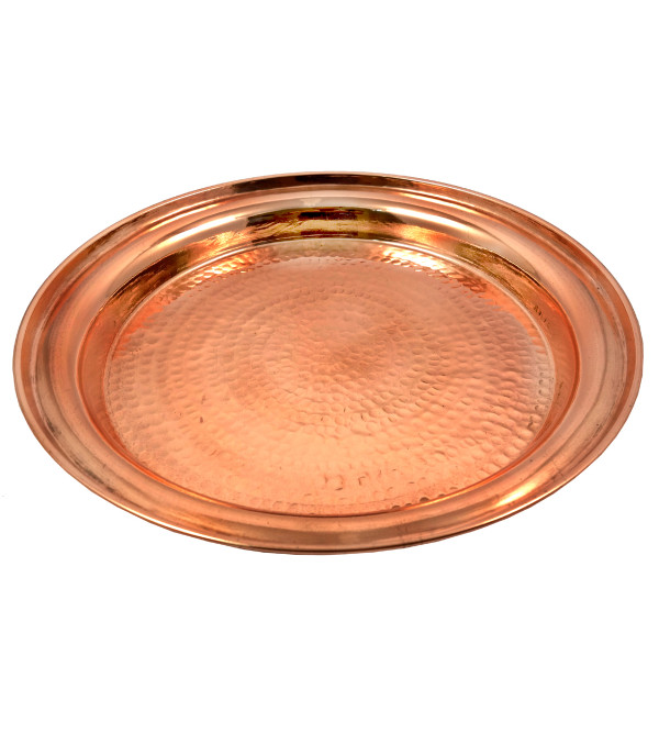 HANDICRAFT COPPER THALI 12 INCH 