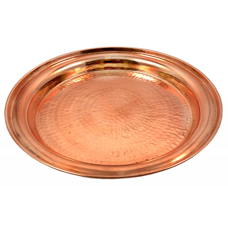 HANDICRAFT COPPER THALI 12 INCH 