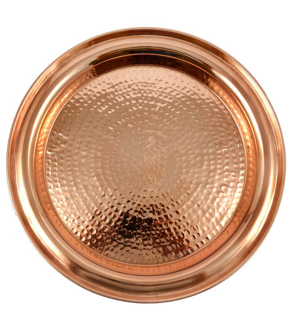 HANDICRAFT COPPER THALI 12 INCH 