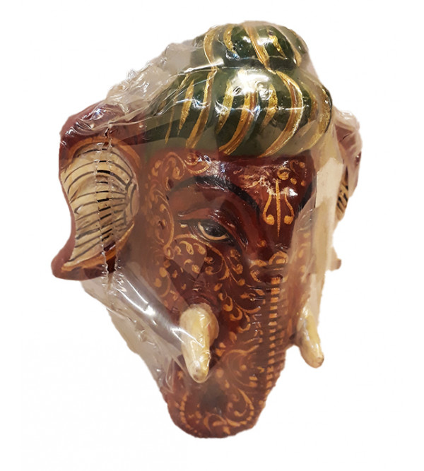 Kadamba wood Handcrafted and Hand painted Ganesha Mask