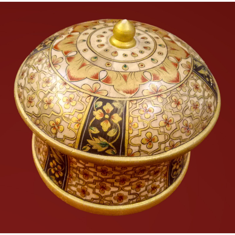 Camel Bone Handcrafted Box with Miniature Painting