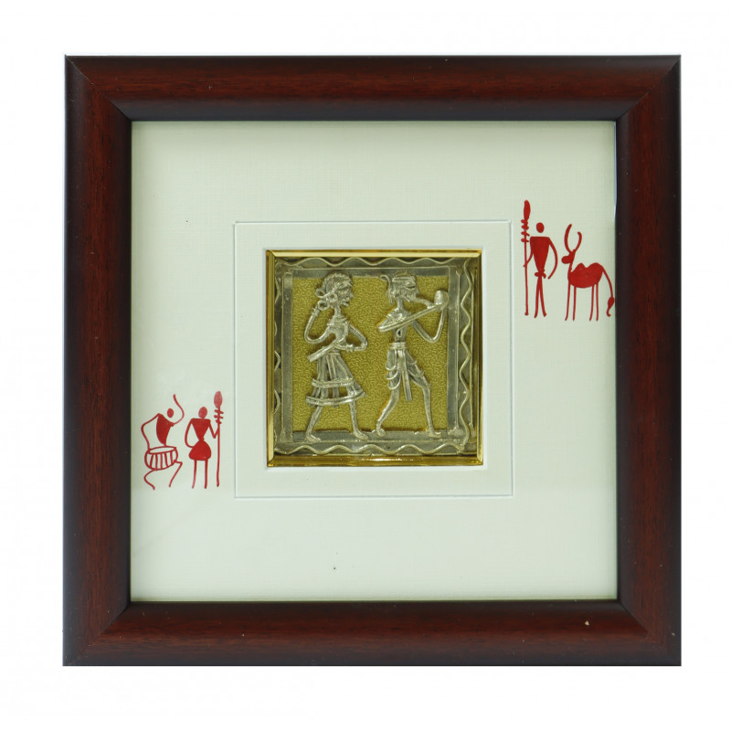 Dhokra Frame 8 X 8 Inch and Panel 3 X 3 Inch