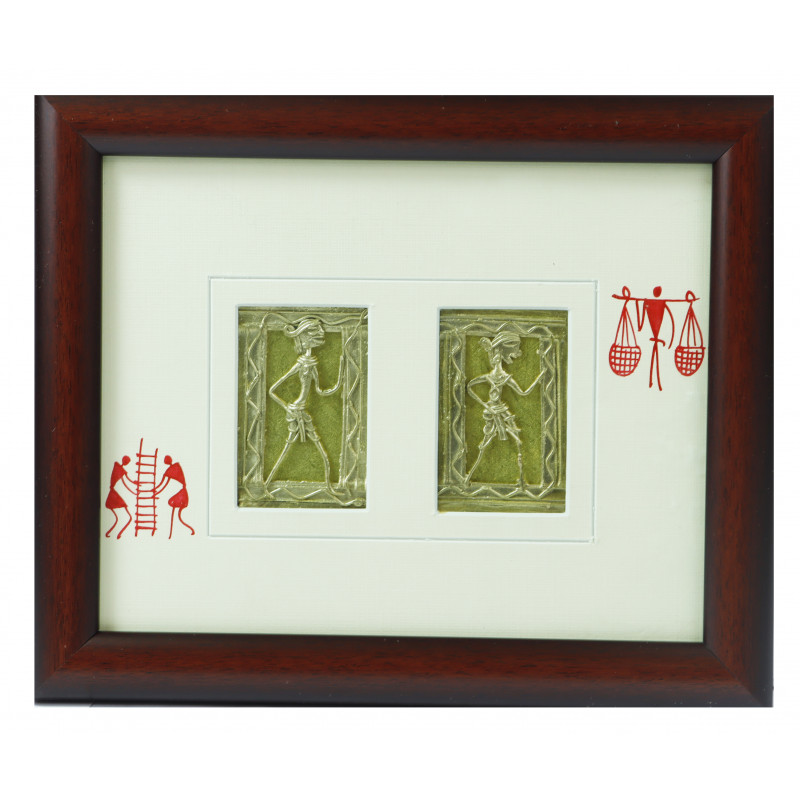 Dhokra Frame 10 X8 Inch and Panel 2x3 Inch 