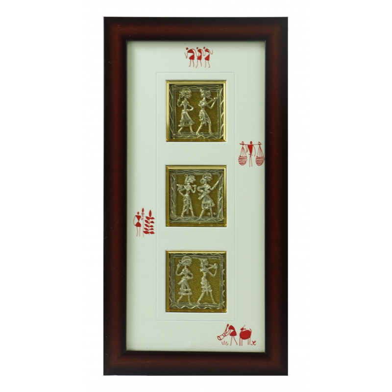 Dhokra Frame 18 X9 Inch and Panel 3 X 3 Inch 