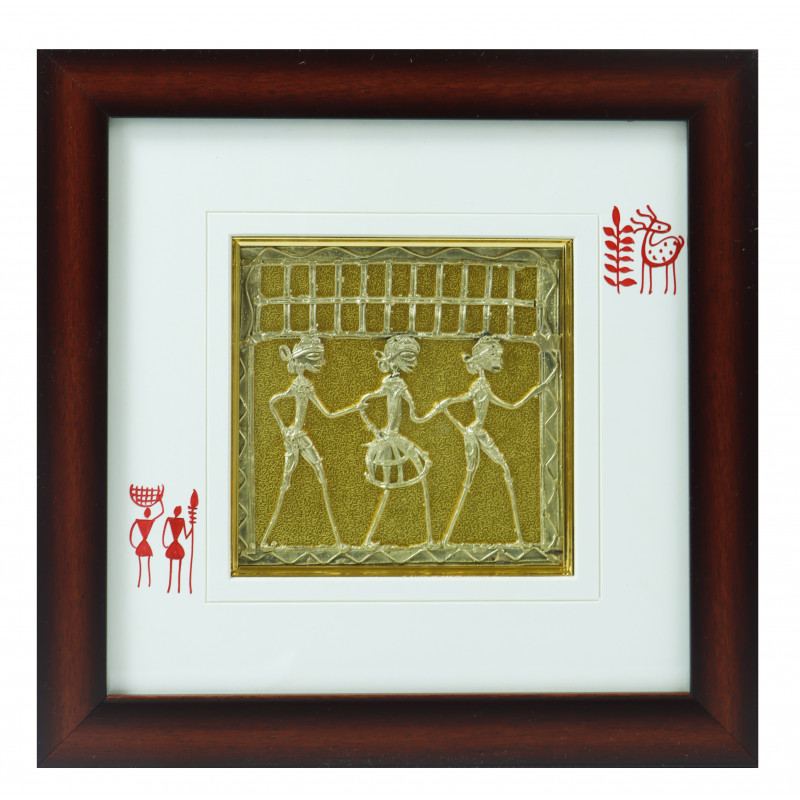 Dhokra Frame 11 X 11 Inch and Panel 6 X 6 Inch 