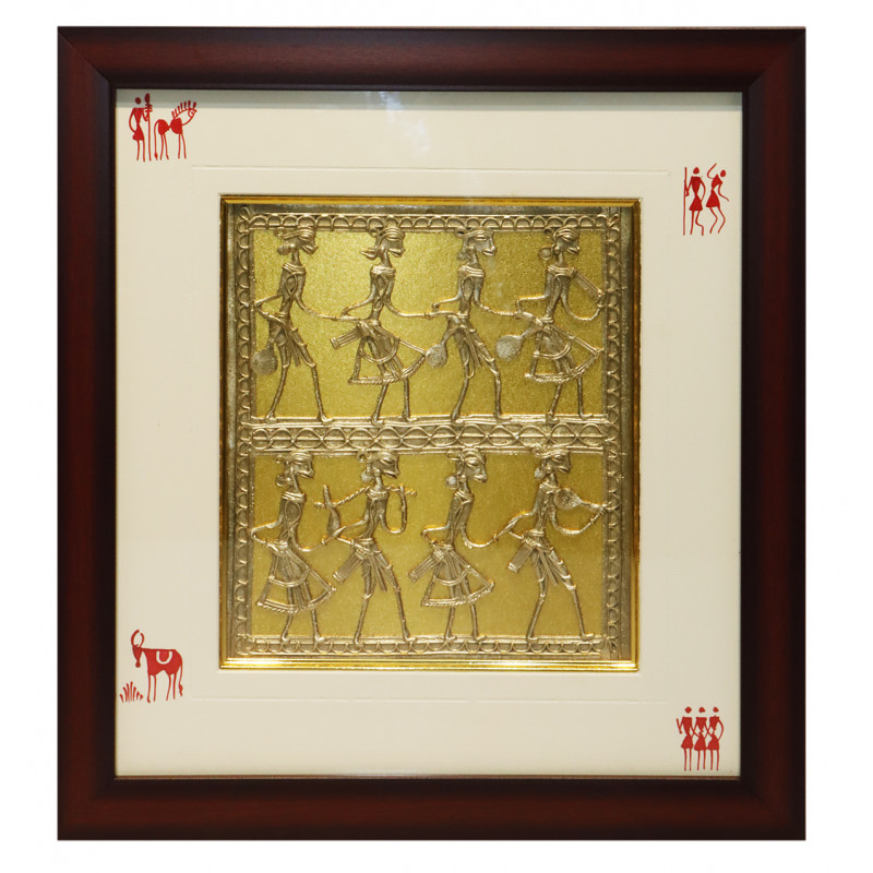 Dhokra Frame 13 X 13 Inch and Panel 8 X 8 In