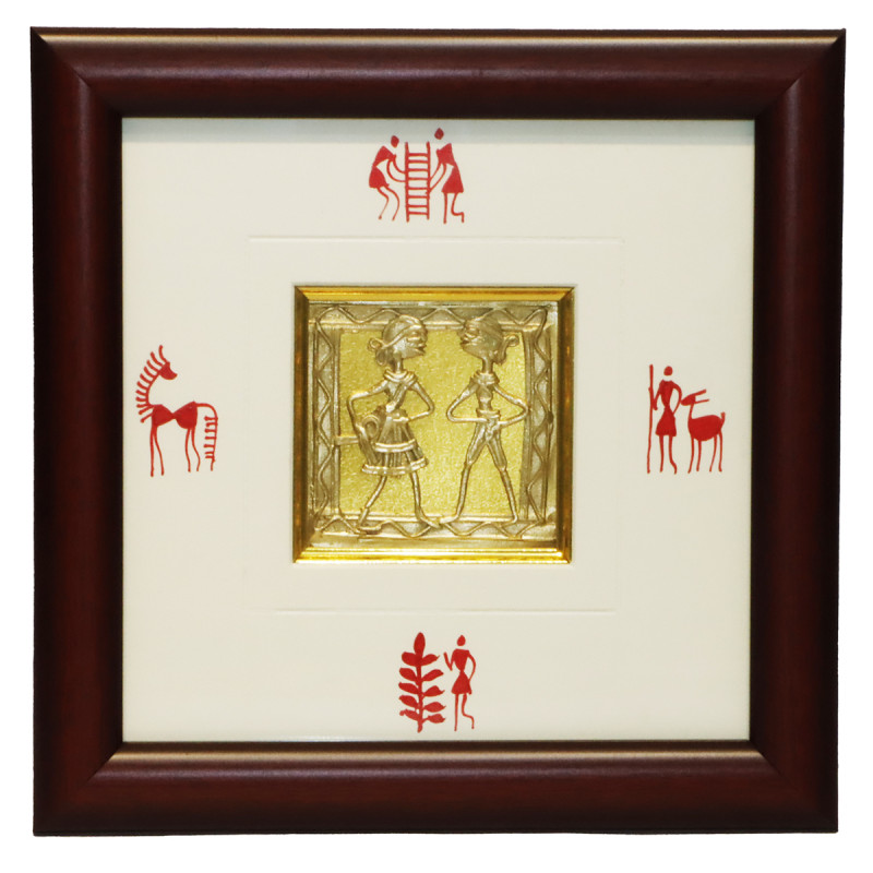 Dhokra Frame 8 X 8 Inch and Panel 3 X 3 Inch