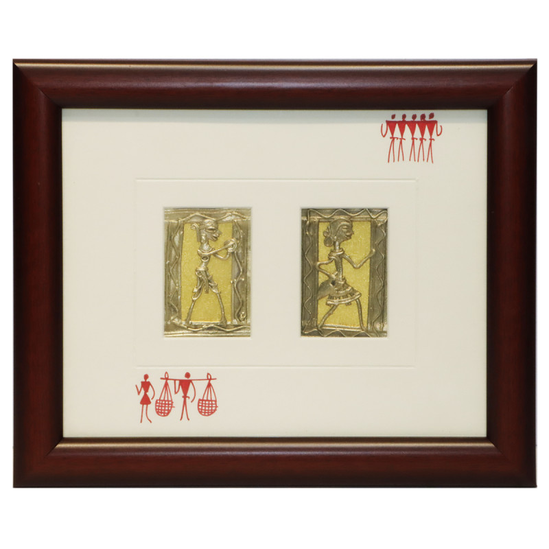 Dhokra Frame 10 X8 Inch and Panel 2x3 Inch 